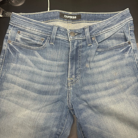 Express Blue High Rise Jeans - Picture 2 of 3